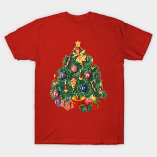 1980s Ugly Christmas Sweater Retro Christmas Tree T-Shirt